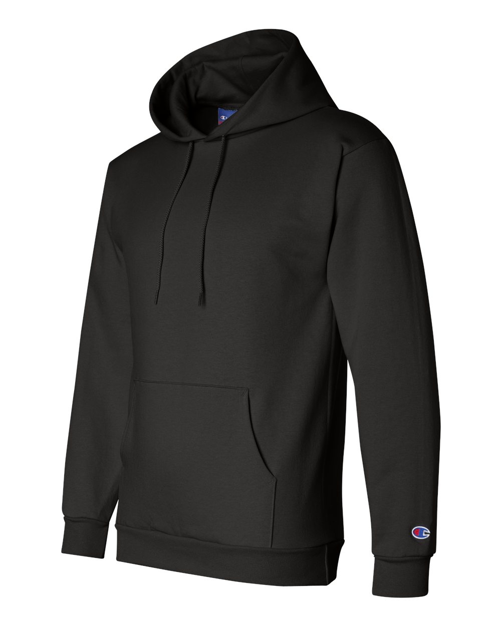 Men's Powerblend® Hooded Sweatshirt - Side - B22884503 - Black