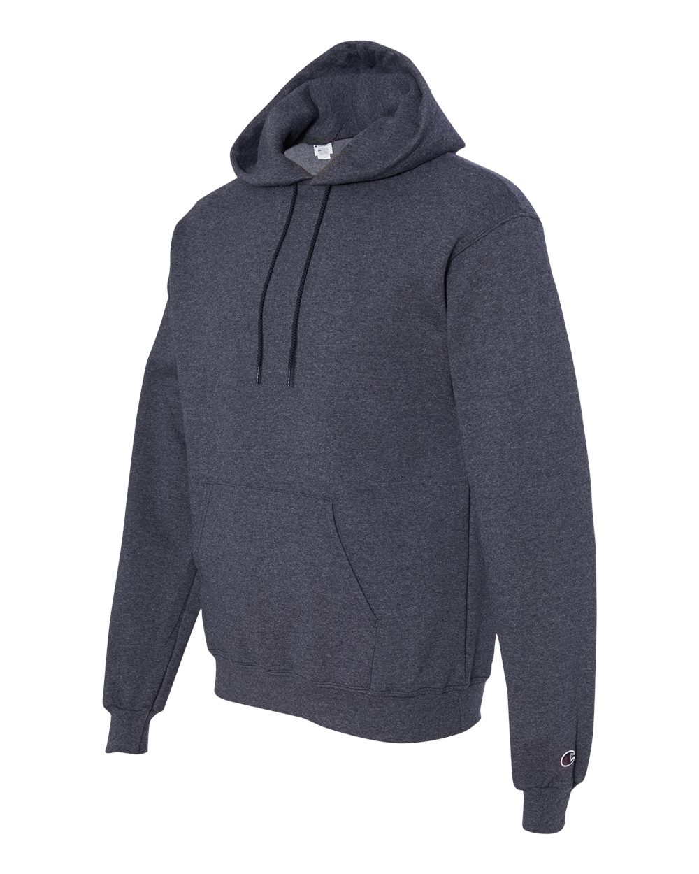 Men's Powerblend® Hooded Sweatshirt - Side - B22884643 - Navy Heather