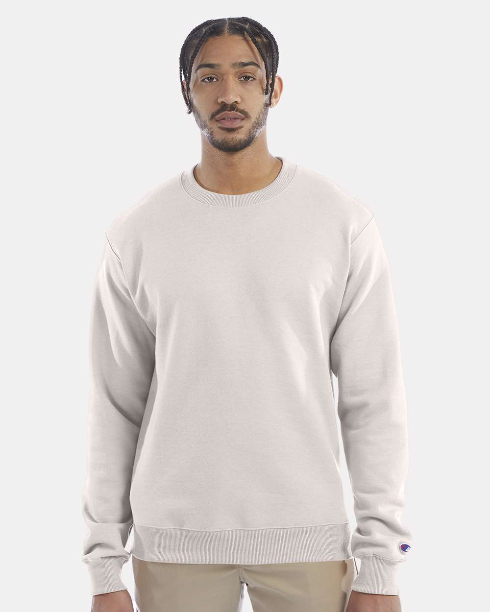 Men's Powerblend® Crewneck Sweatshirt - OnModelFront - B21284313 - Body Blush
