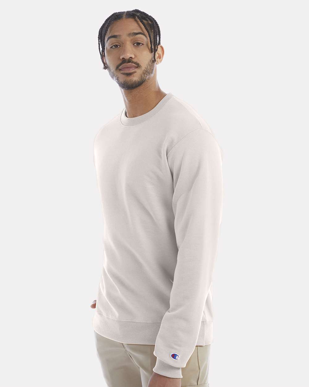 Men's Powerblend® Crewneck Sweatshirt - OnModelSide - B21284313 - Body Blush