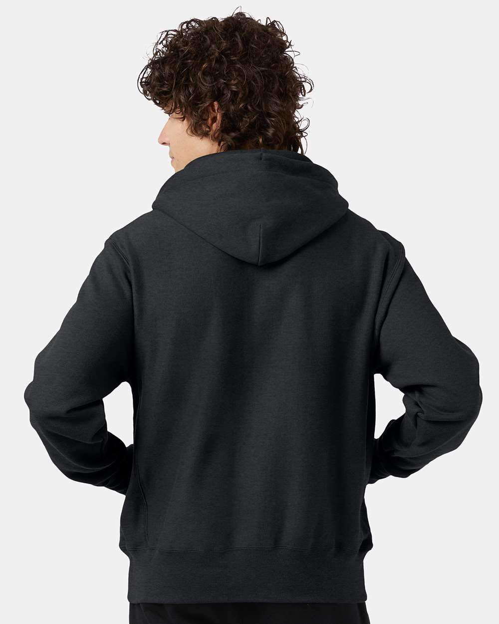 Unisex Reverse Weave® Hooded Sweatshirt - OnModelBack - B20484093 - Charcoal Heather