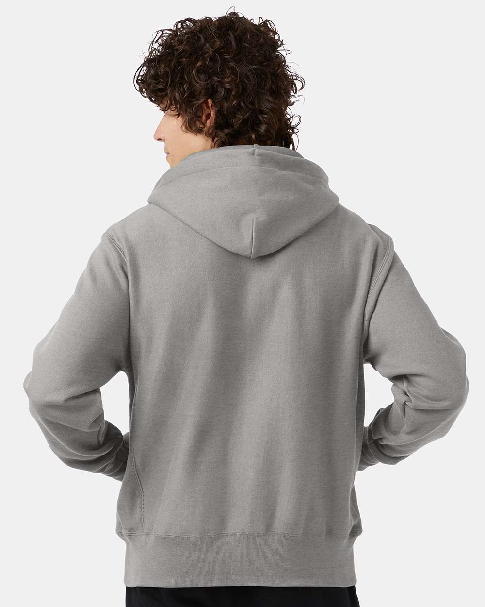 Unisex Reverse Weave® Hooded Sweatshirt - OnModelBack - B20484133 - Oxford Grey
