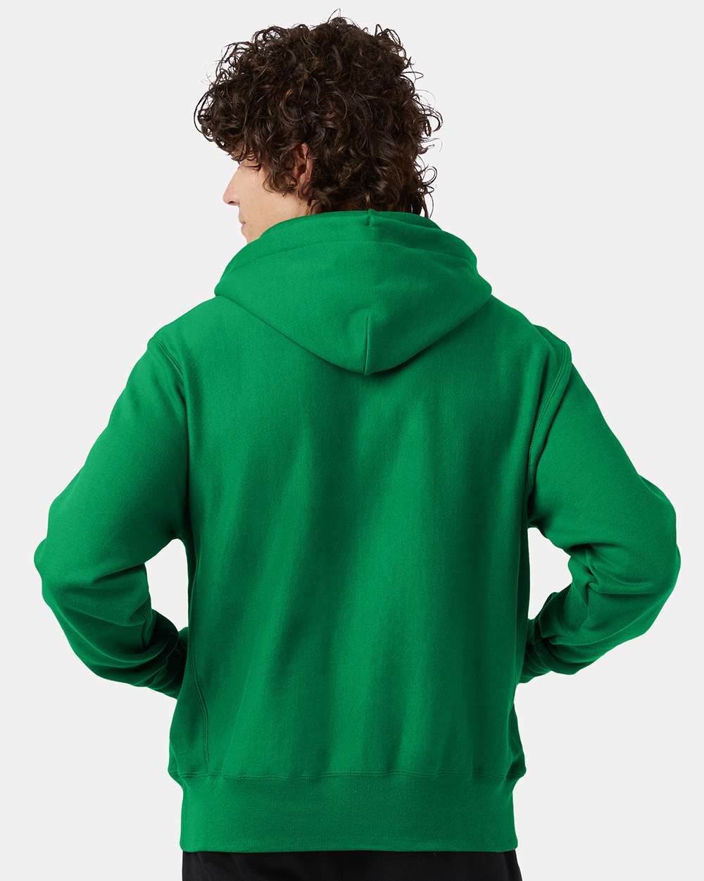Unisex Reverse Weave® Hooded Sweatshirt - OnModelBack - B20484173 - Kelly Green