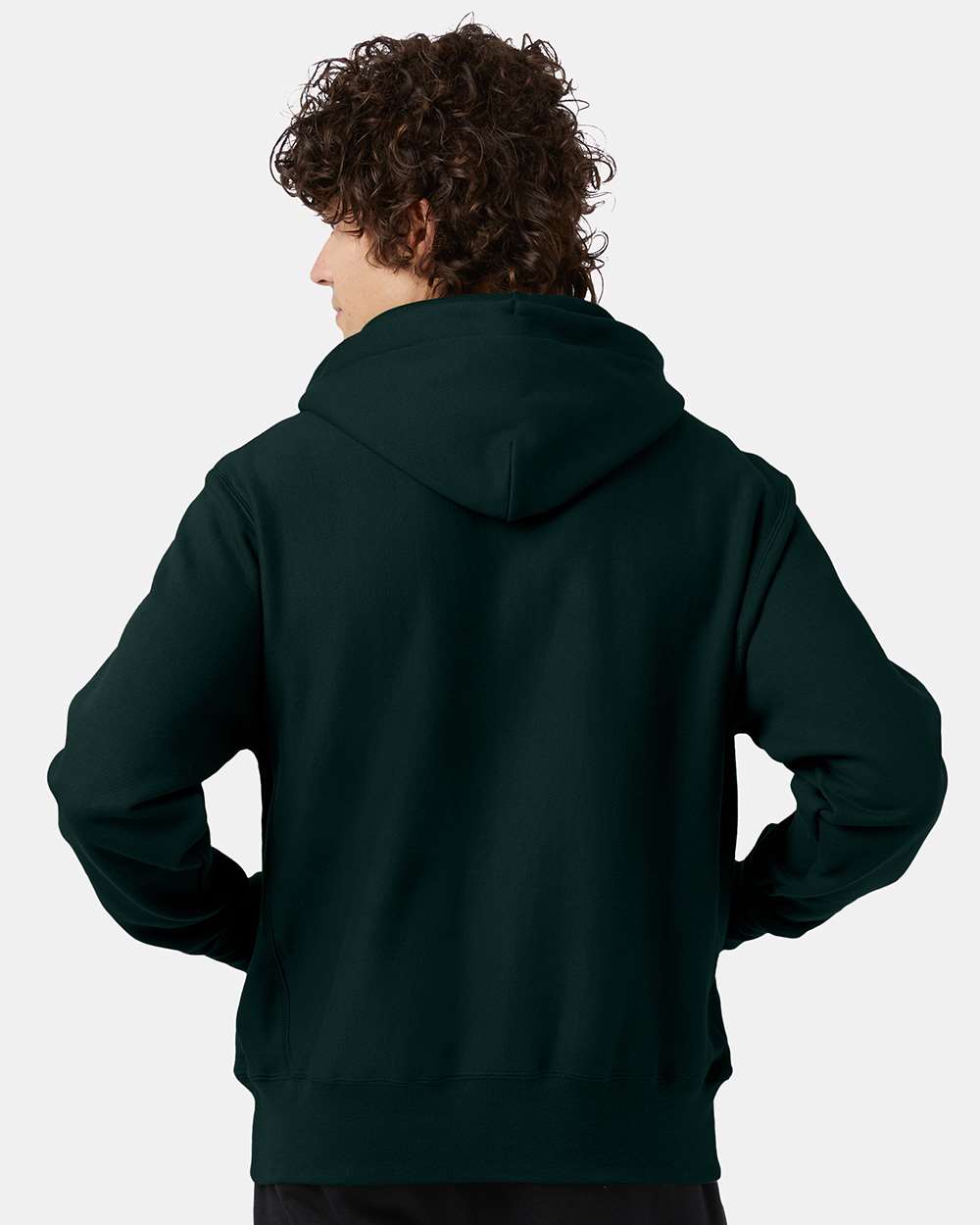 Unisex Reverse Weave® Hooded Sweatshirt - OnModelBack - B20484193 - Dark Green