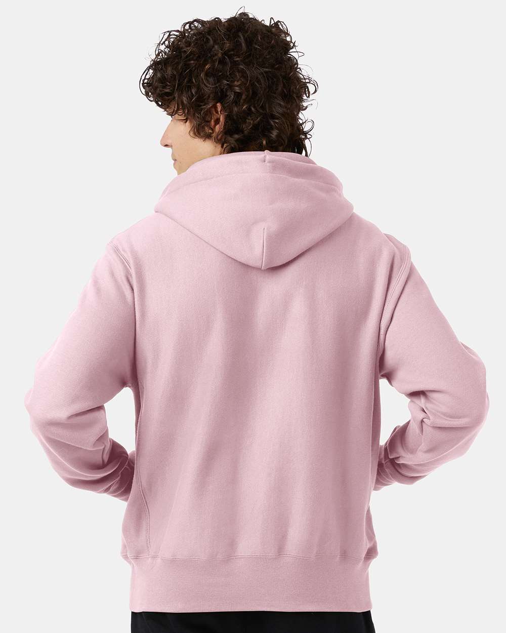 Unisex Reverse Weave® Hooded Sweatshirt - OnModelBack - B20484303 - Pink Candy