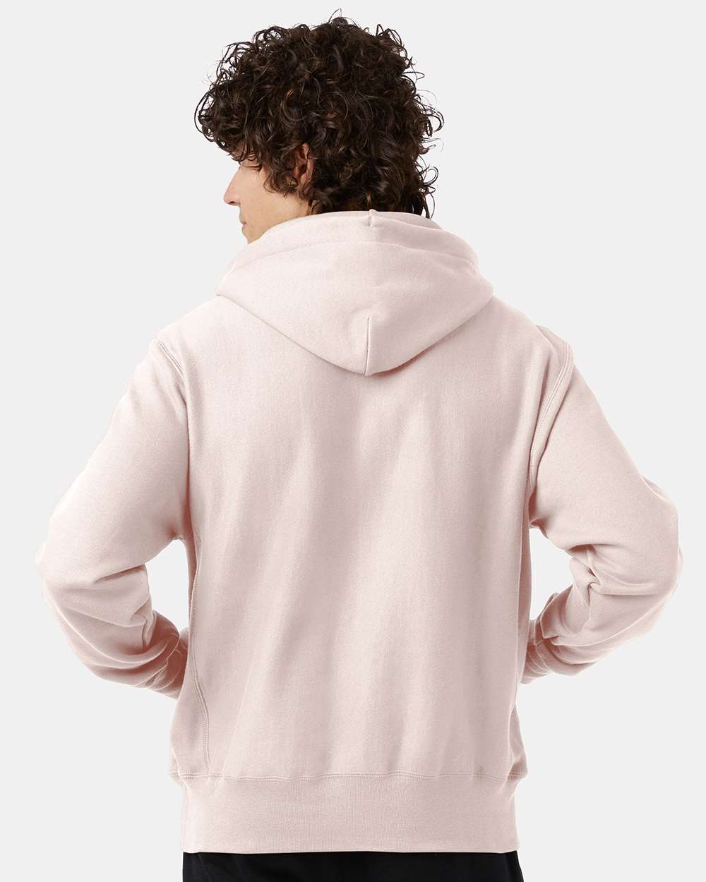 Unisex Reverse Weave® Hooded Sweatshirt - OnModelBack - B20484313 - Body Blush