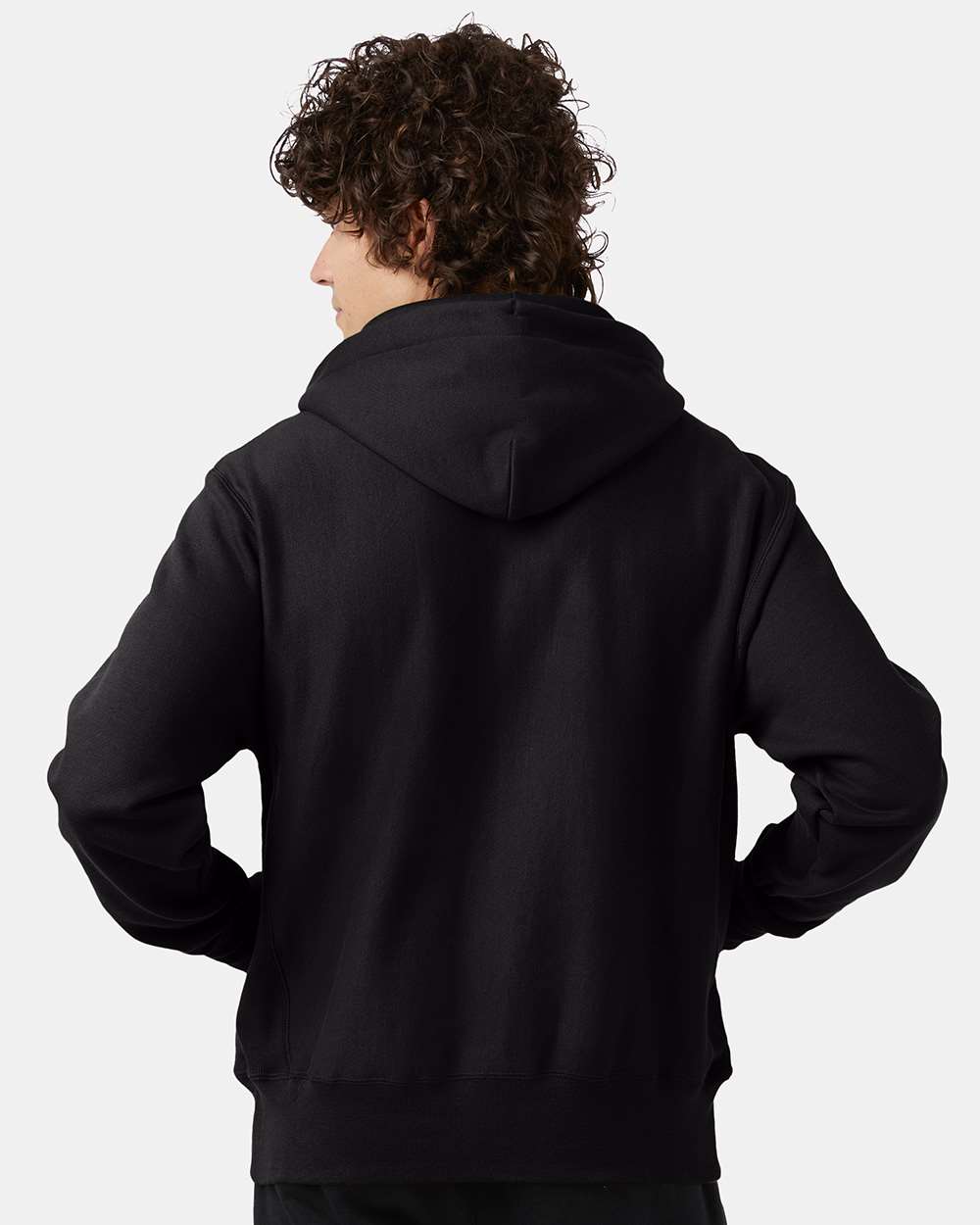 Unisex Reverse Weave® Hooded Sweatshirt - OnModelBack - B20484503 - Black
