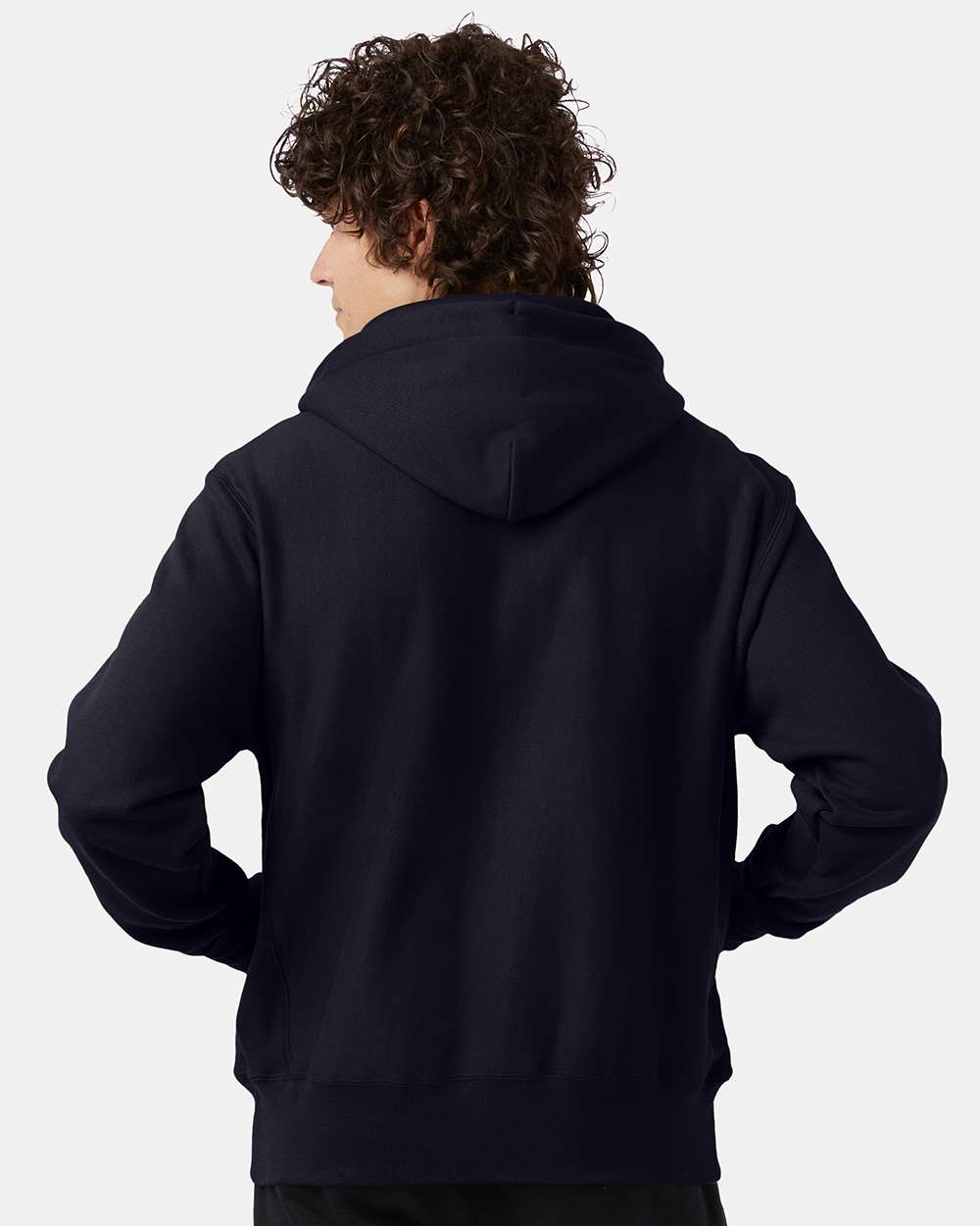Unisex Reverse Weave® Hooded Sweatshirt - OnModelBack - B20484653 - Navy