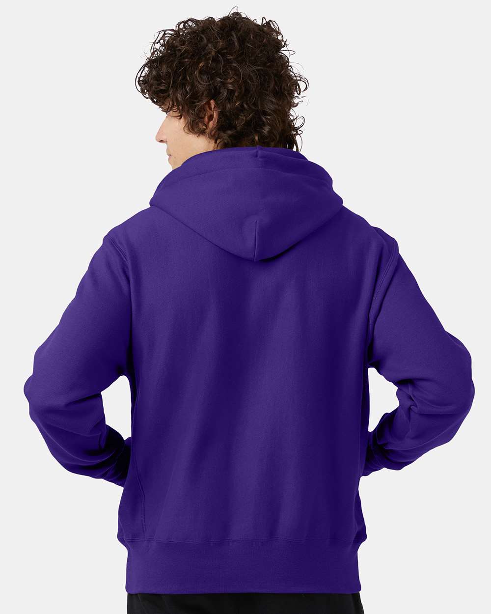 Unisex Reverse Weave® Hooded Sweatshirt - OnModelBack - B20484673 - Purple