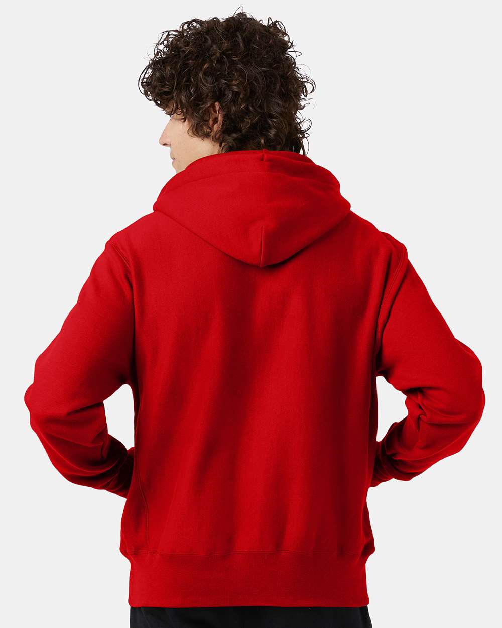 Unisex Reverse Weave® Hooded Sweatshirt - OnModelBack - B20484703 - Scarlet