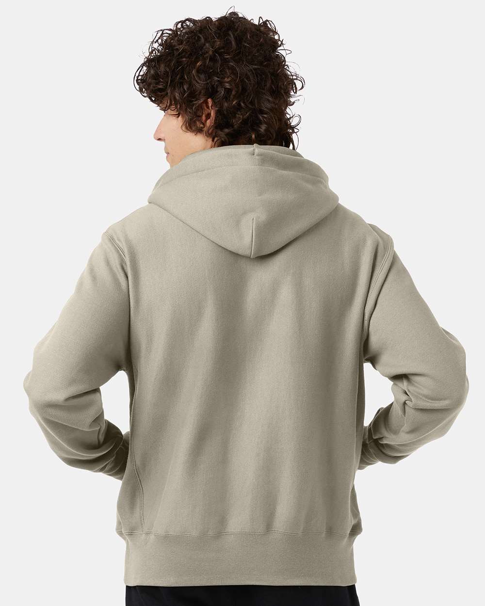 Unisex Reverse Weave® Hooded Sweatshirt - OnModelBack - B20484733 - Sand