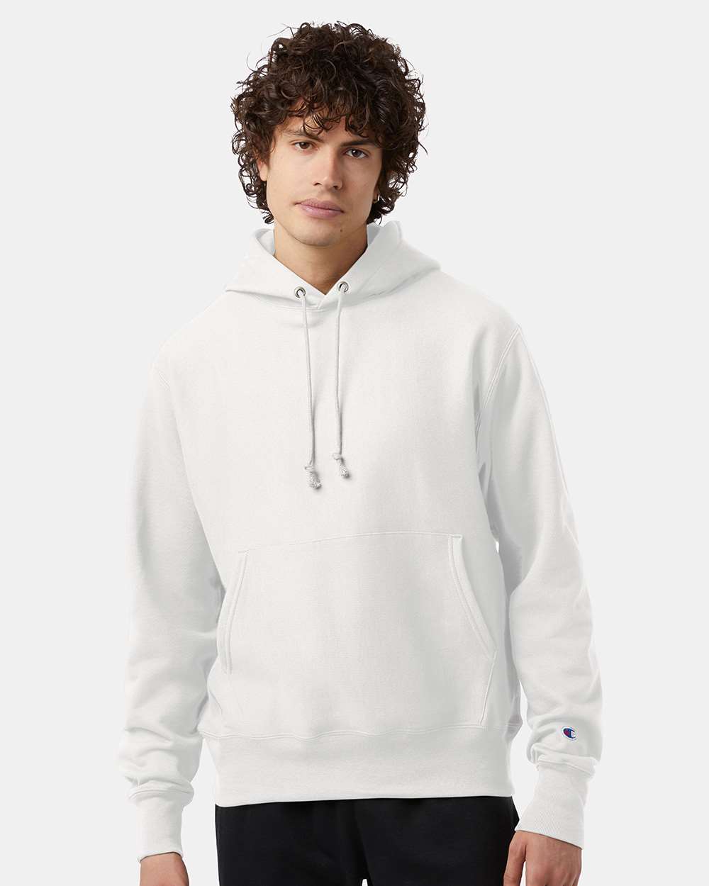 Unisex Reverse Weave® Hooded Sweatshirt - OnModelFront - B20484003 - White