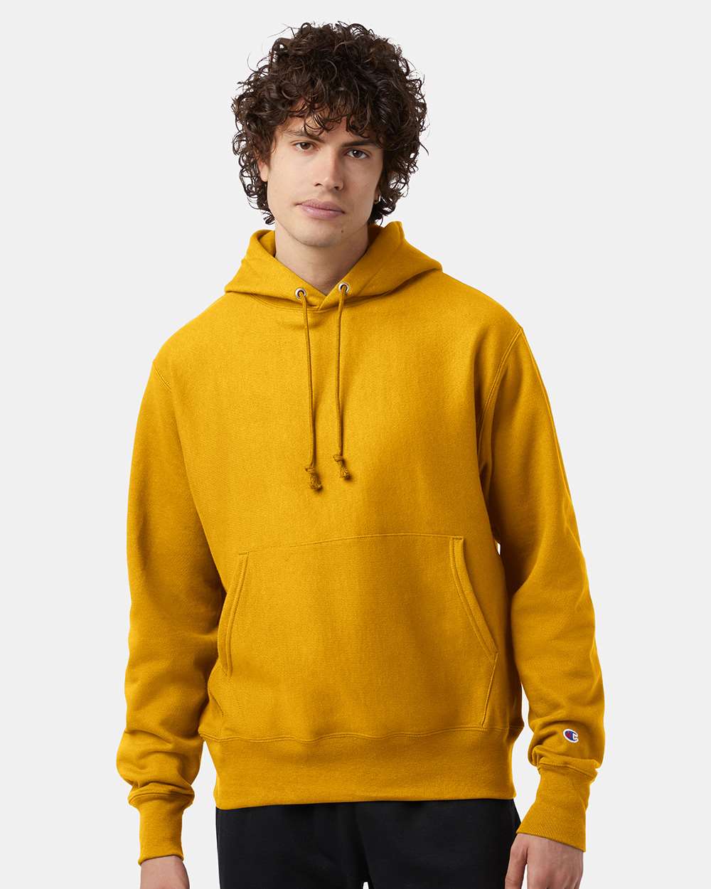 Unisex Reverse Weave® Hooded Sweatshirt - OnModelFront - B20484123 - C Gold