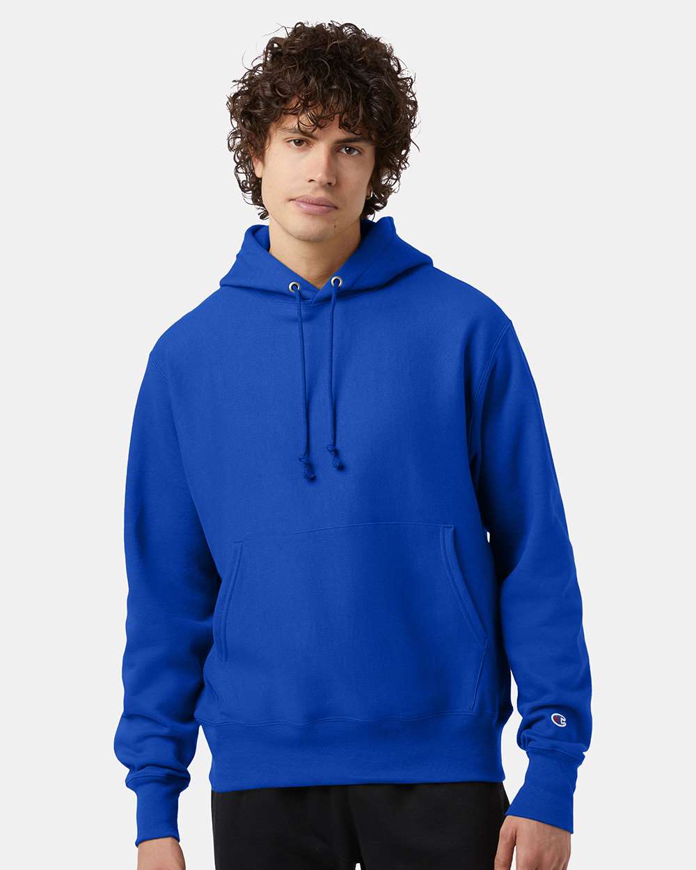 Unisex Reverse Weave® Hooded Sweatshirt - OnModelFront - B20484753 - Athletic Royal