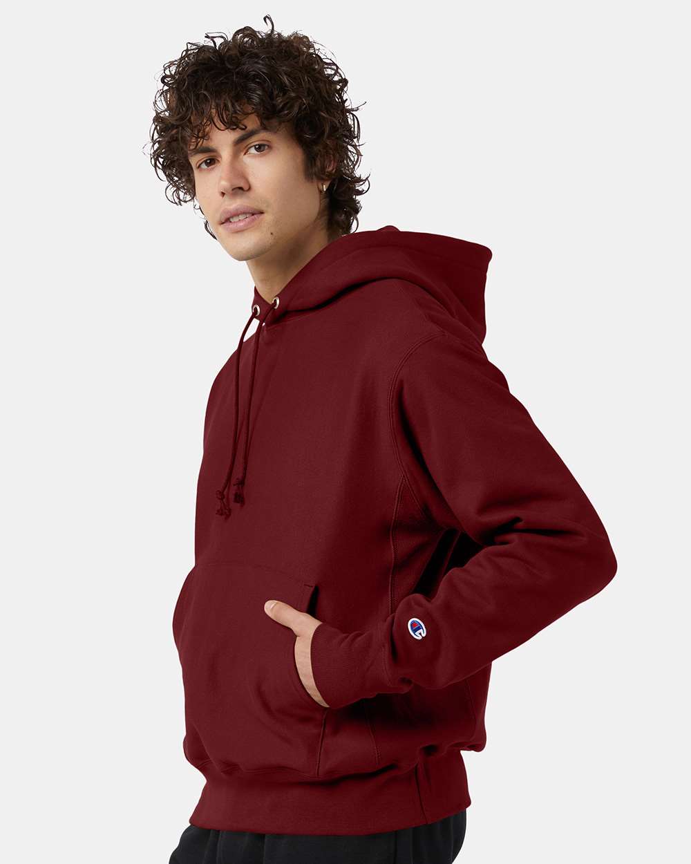 Unisex Reverse Weave® Hooded Sweatshirt - OnModelSide - B20484523 - Cardinal