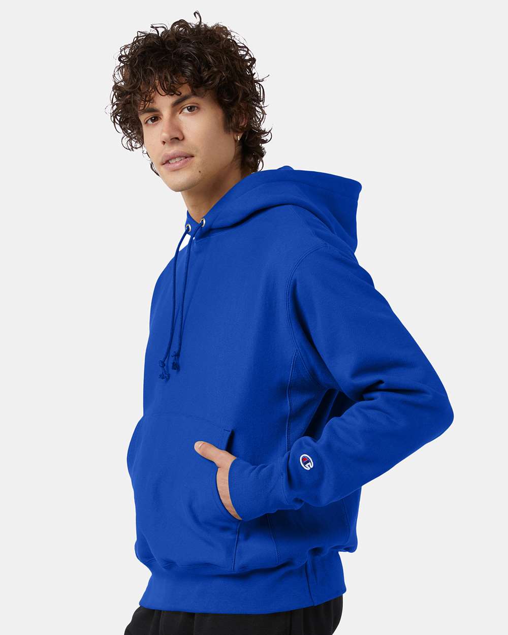 Unisex Reverse Weave® Hooded Sweatshirt - OnModelSide - B20484753 - Athletic Royal