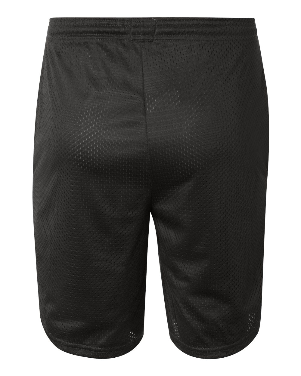 Men's Polyester Mesh 9" Shorts with Pockets - Back - B09084503 - Black