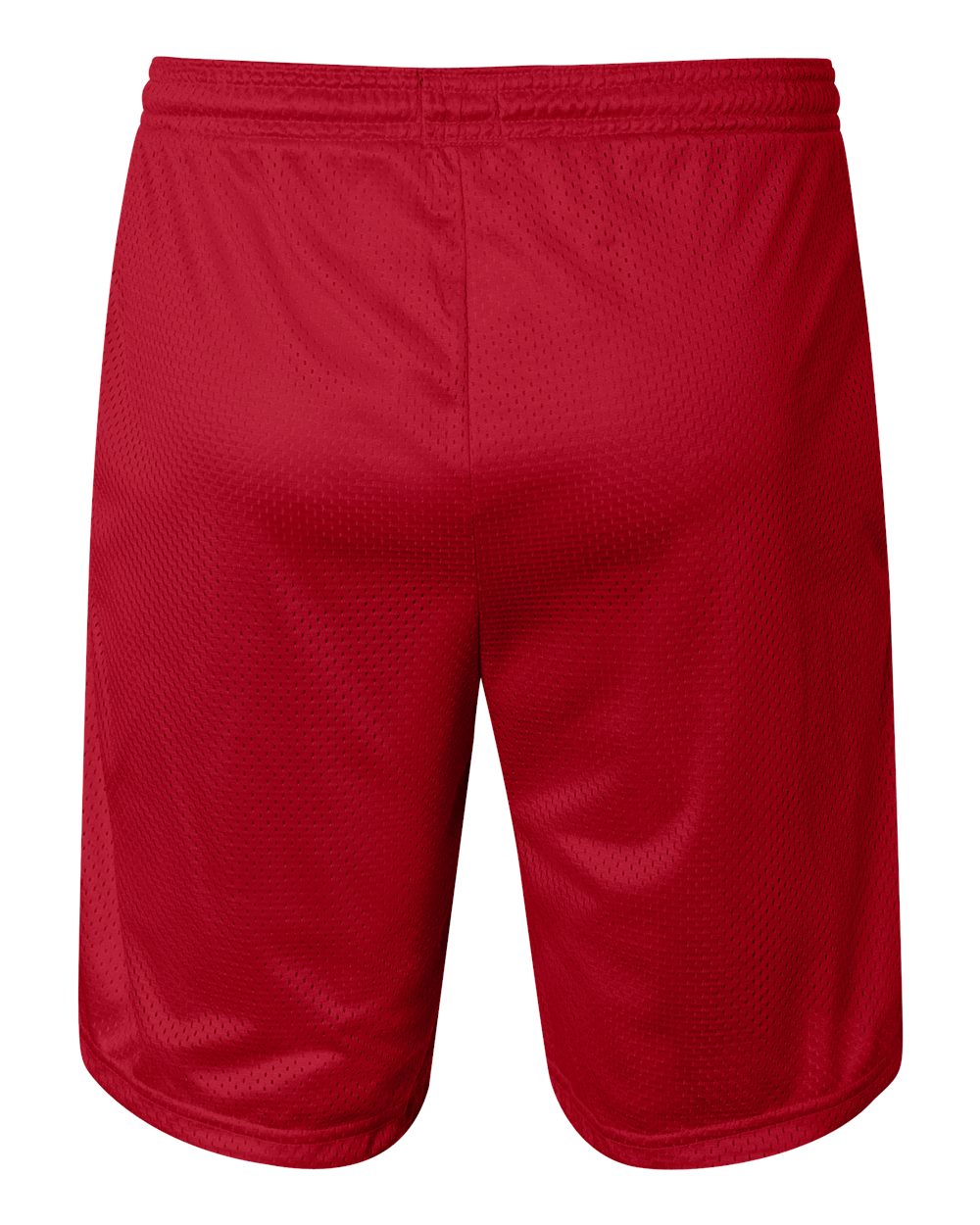 Men's Polyester Mesh 9" Shorts with Pockets - Back - B09084703 - Scarlet