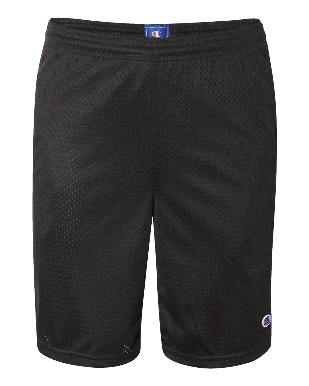 Men's Polyester Mesh 9" Shorts with Pockets - Front - B09084503 - Black