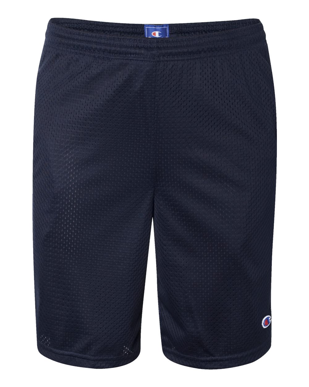 Men's Polyester Mesh 9" Shorts with Pockets - Front - B09084653 - Navy
