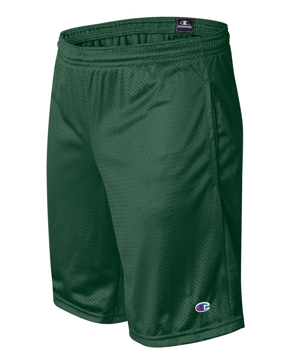 Men's Polyester Mesh 9" Shorts with Pockets - Side - B09084193 - Athletic Dark Green