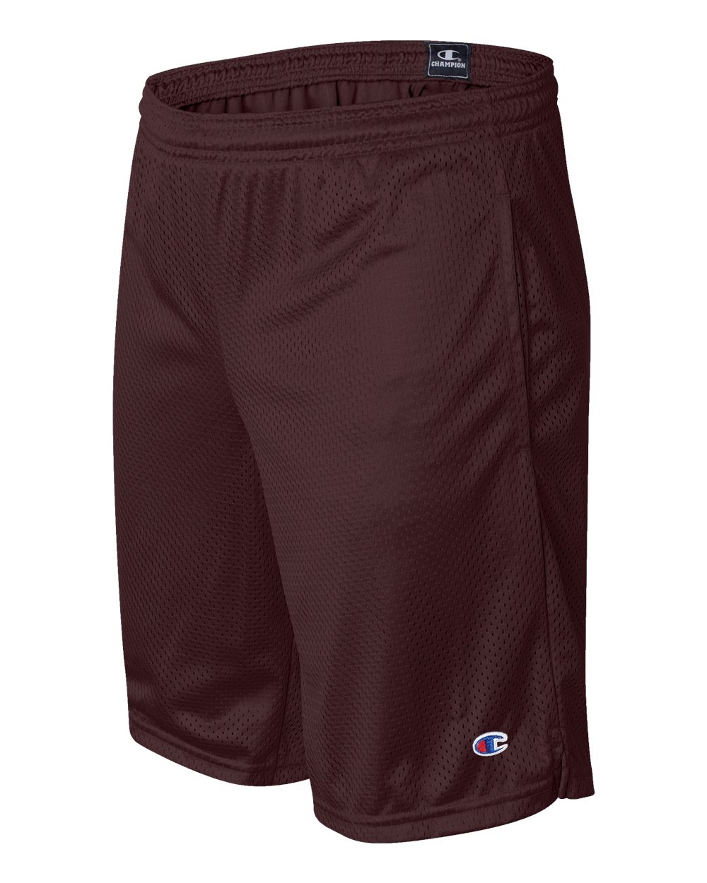 Men's Polyester Mesh 9" Shorts with Pockets - Side - B09084533 - Maroon