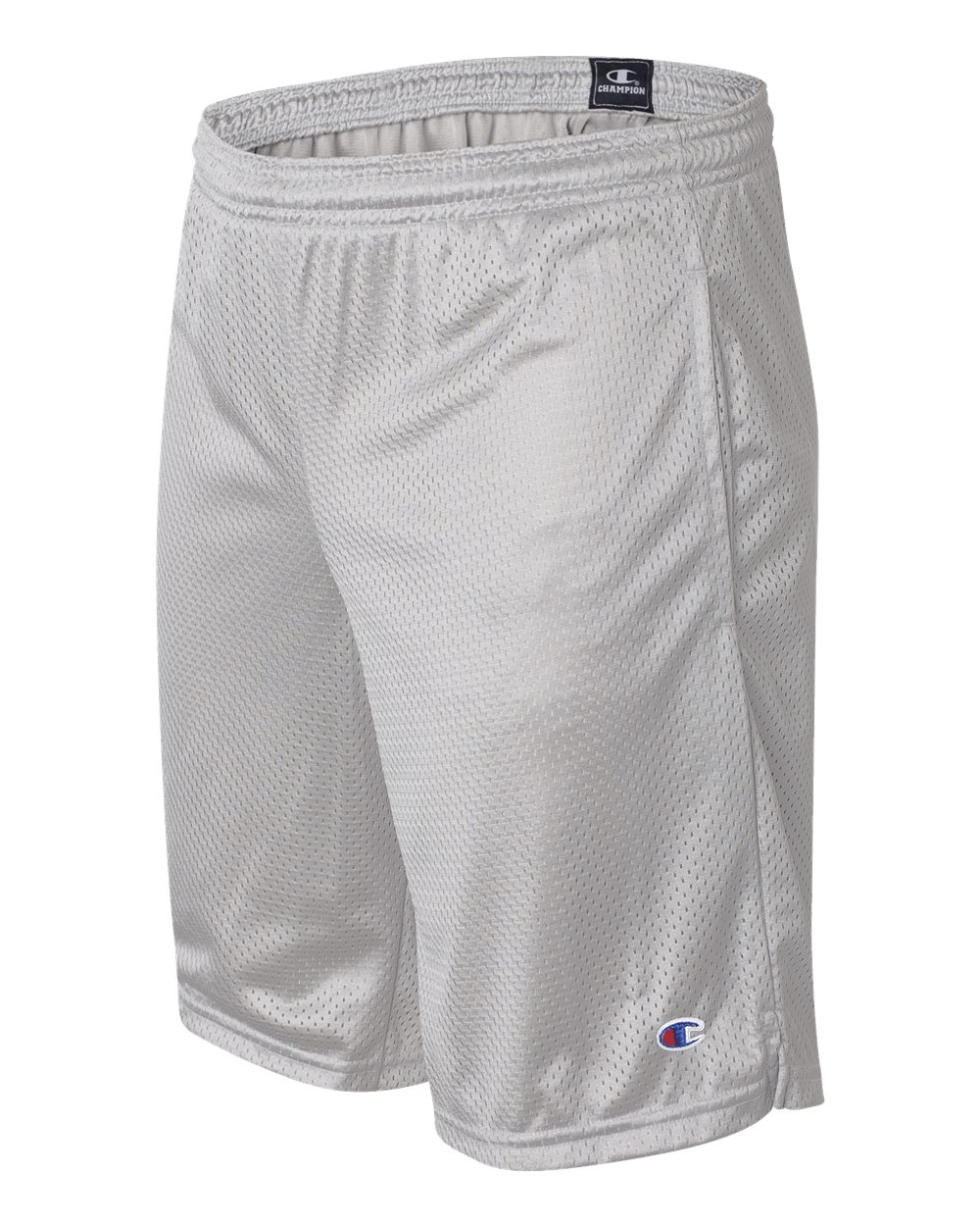 Men's Polyester Mesh 9" Shorts with Pockets - Side - B09084583 - Athletic Grey