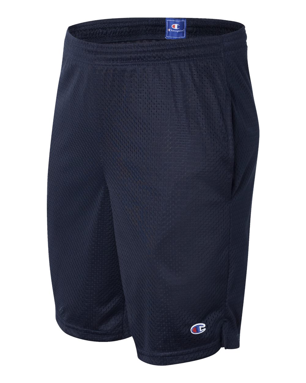 Men's Polyester Mesh 9" Shorts with Pockets - Side - B09084653 - Navy