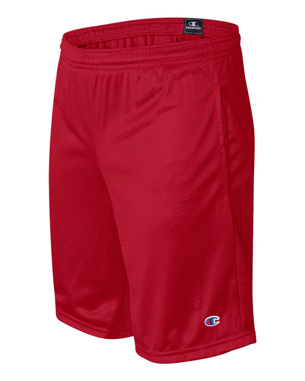 Men's Polyester Mesh 9" Shorts with Pockets - Side - B09084703 - Scarlet