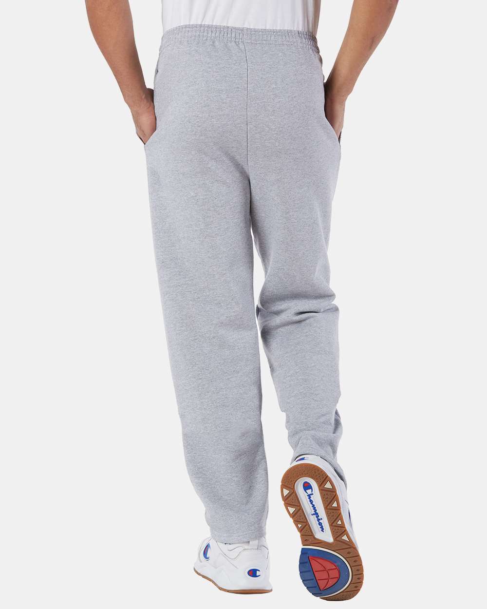 Men's Powerblend® Open-Bottom Sweatpants with Pockets - OnModelBack - B23484583 - Light Steel