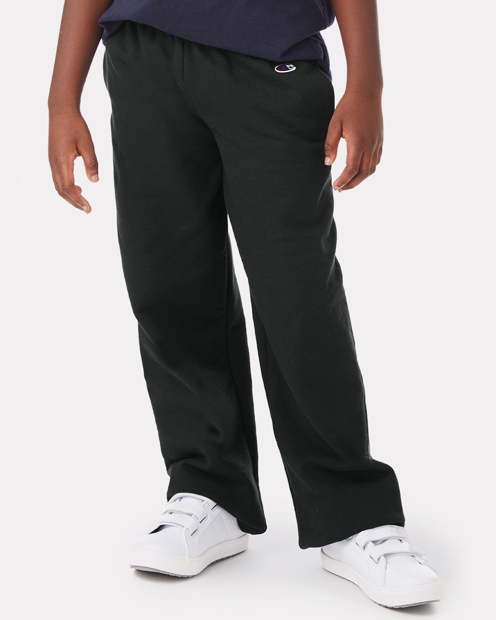 Youth Powerblend® Open-Bottom Sweatpants with Pockets - styleImage