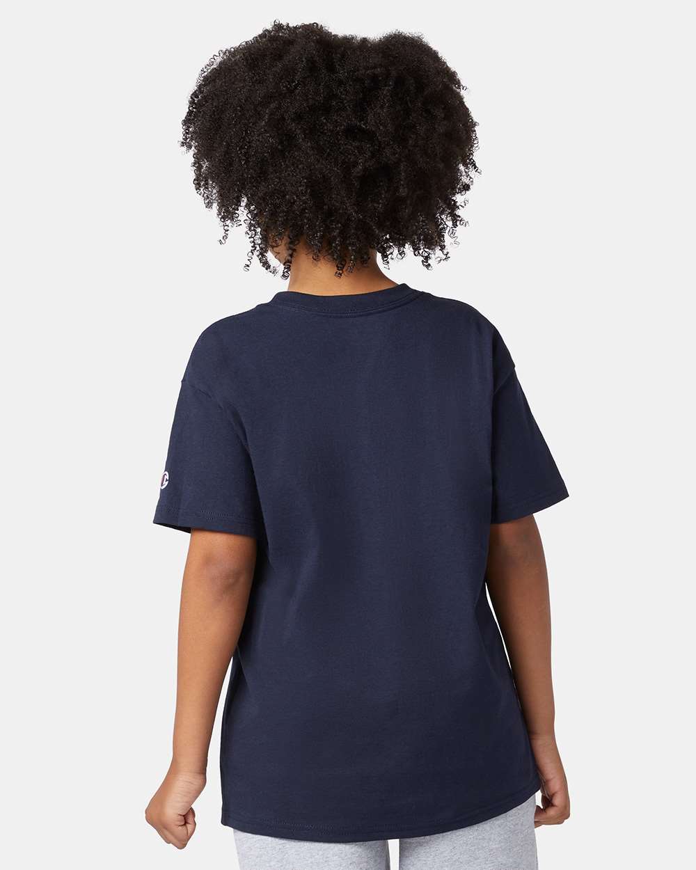 Youth Tagless T-Shirt - OnModelBack - B31684656 - Navy