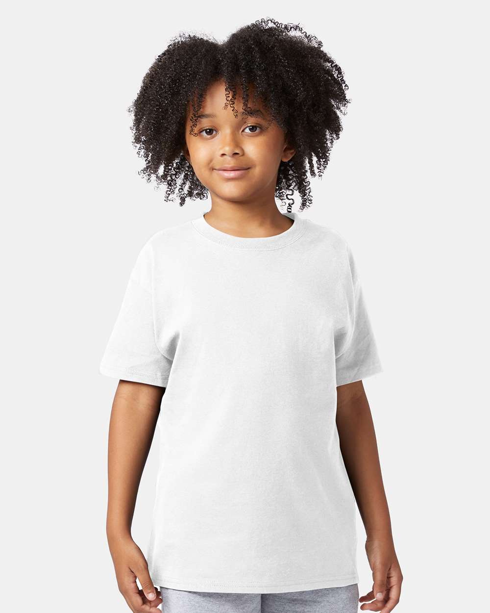 Youth Tagless T-Shirt - OnModelFront - B31684005 - White