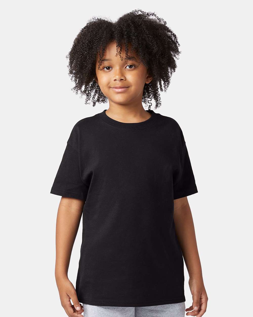 Youth Tagless T-Shirt - OnModelFront - B31684506 - Black