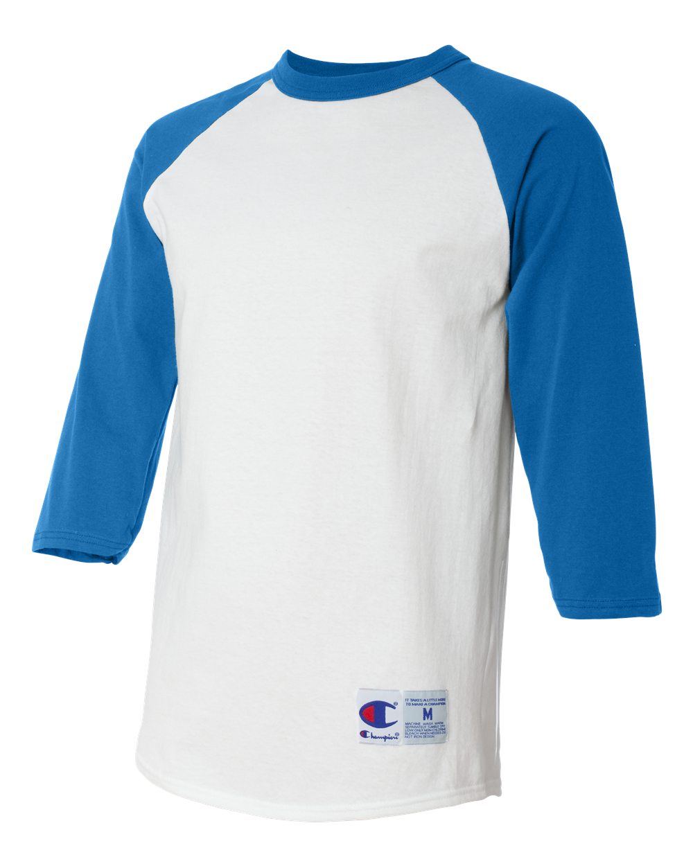 Unisex Raglan Sleeve Baseball T-Shirt - Side - B04884263 - White/ Team Blue