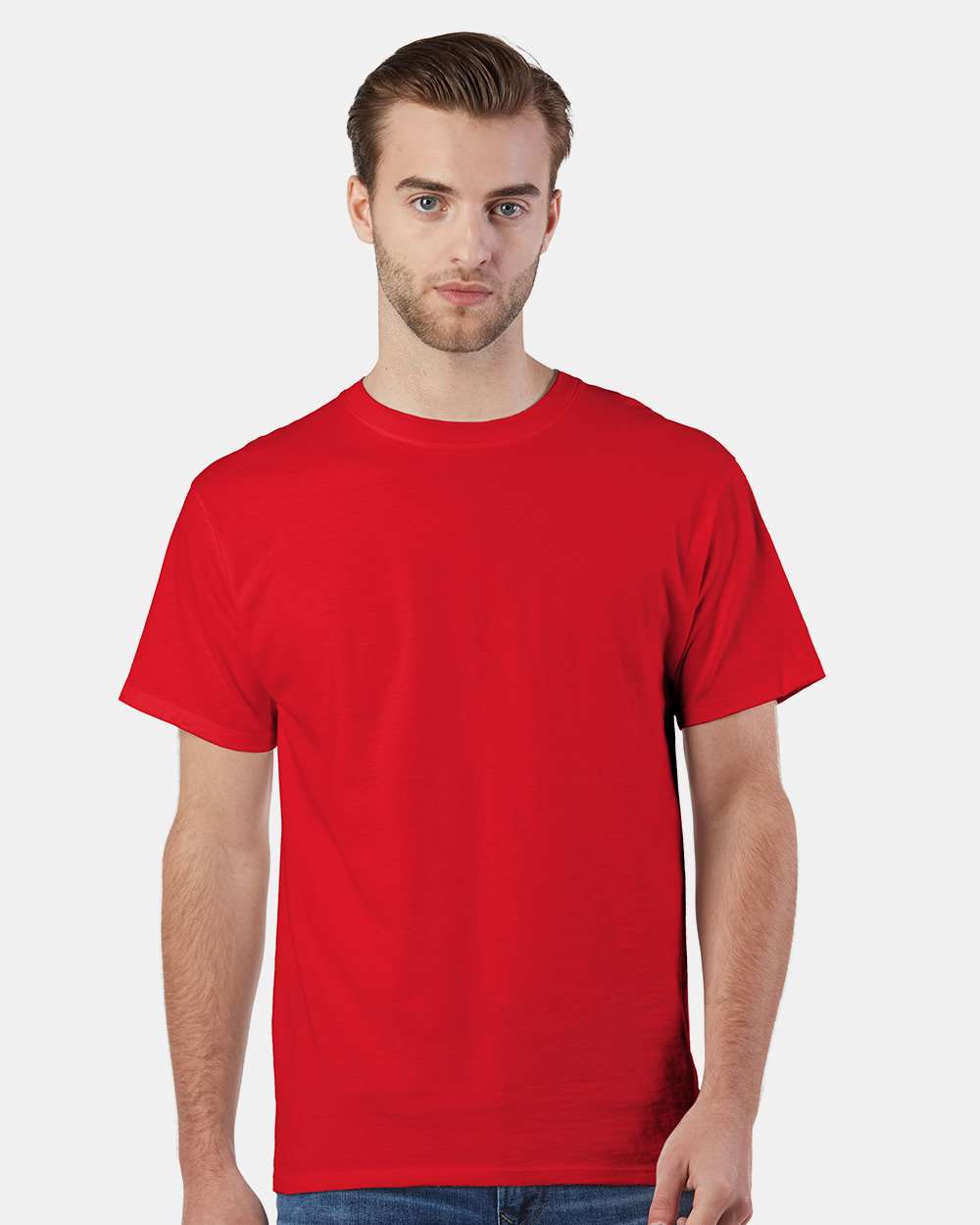 Unisex Premium Fashion Classics T-Shirt - OnModelFront - B35884703 - Athletic Red