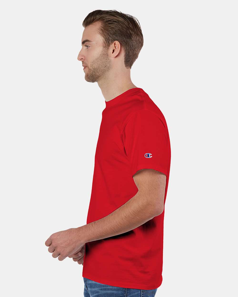 Unisex Premium Fashion Classics T-Shirt - OnModelSide - B35884703 - Athletic Red