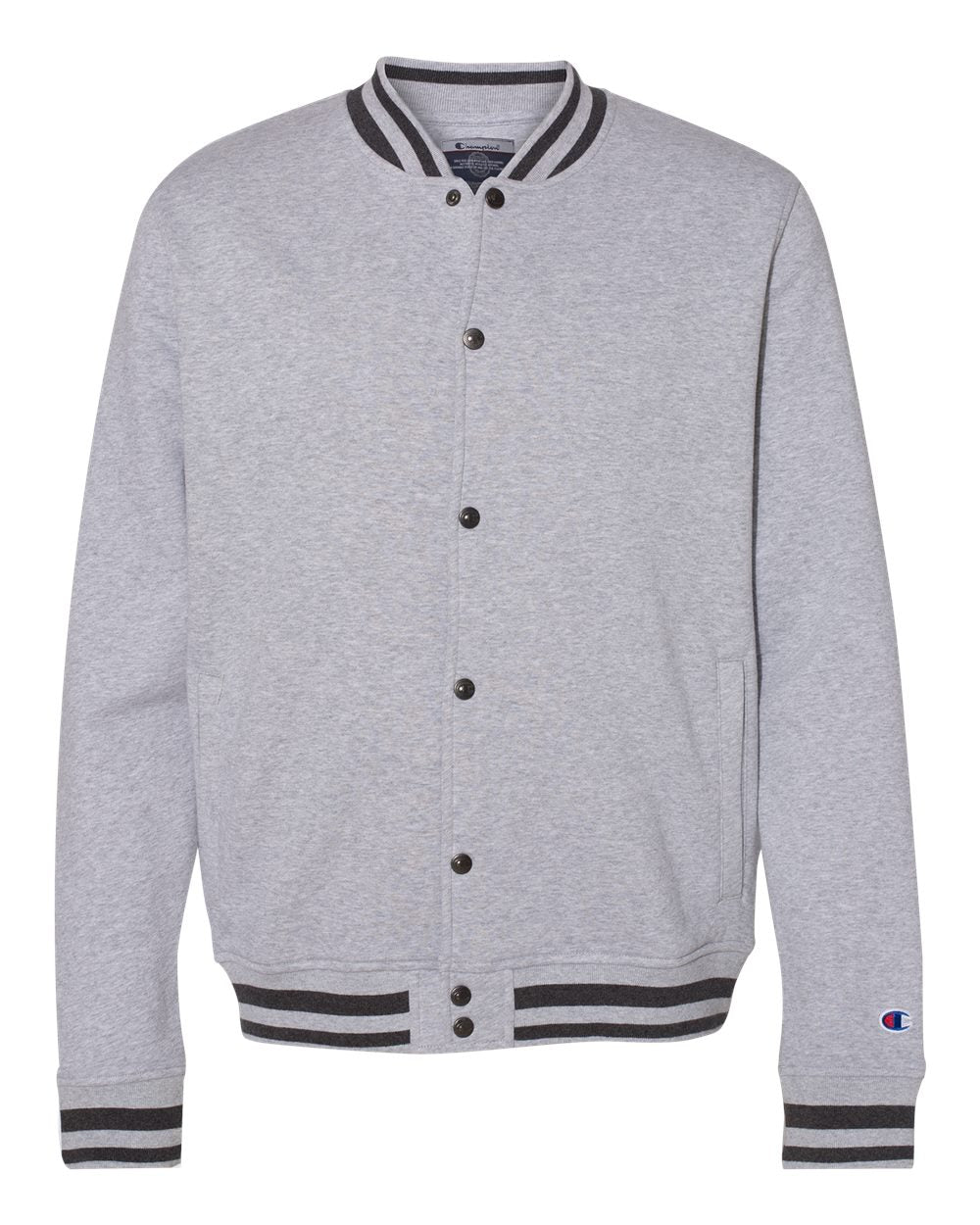 Unisex Bomber Jacket - Front - B63384586 - Oxford Grey/ Charcoal Heather