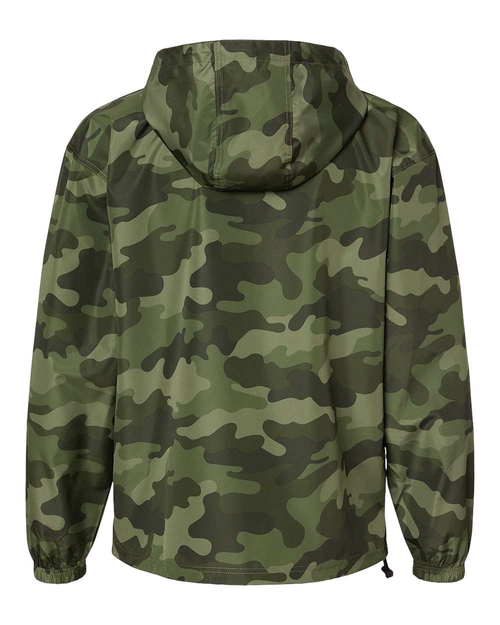 Men's Packable Anorak Jacket - Back - B63284643 - Olive Green Camo