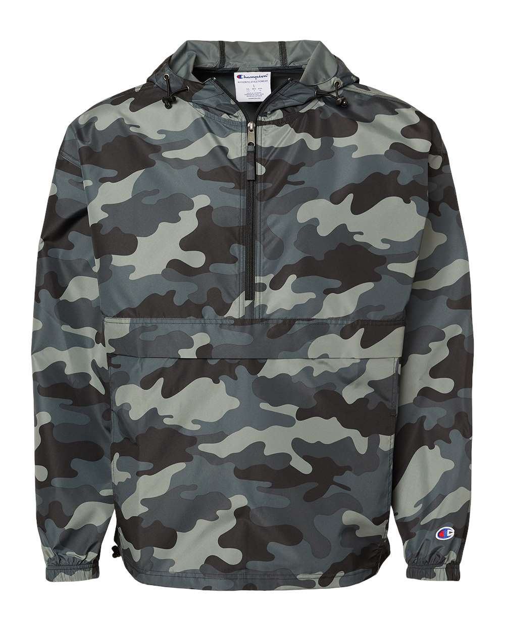 Men's Packable Anorak Jacket - Front - B63284133 - Concrete Camo