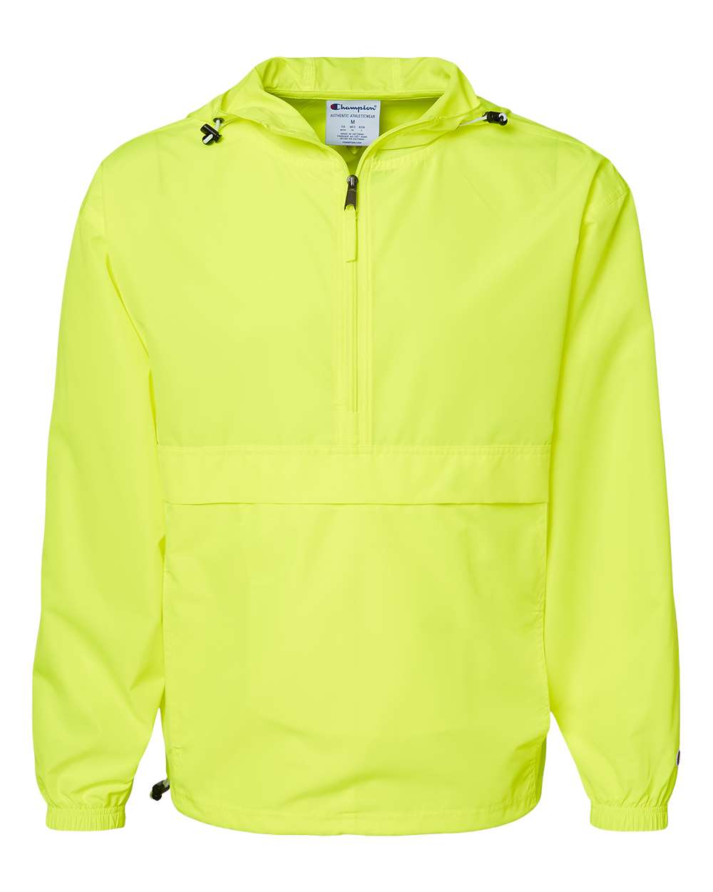 Men's Packable Anorak Jacket - Front - B63284163 - Safety Green