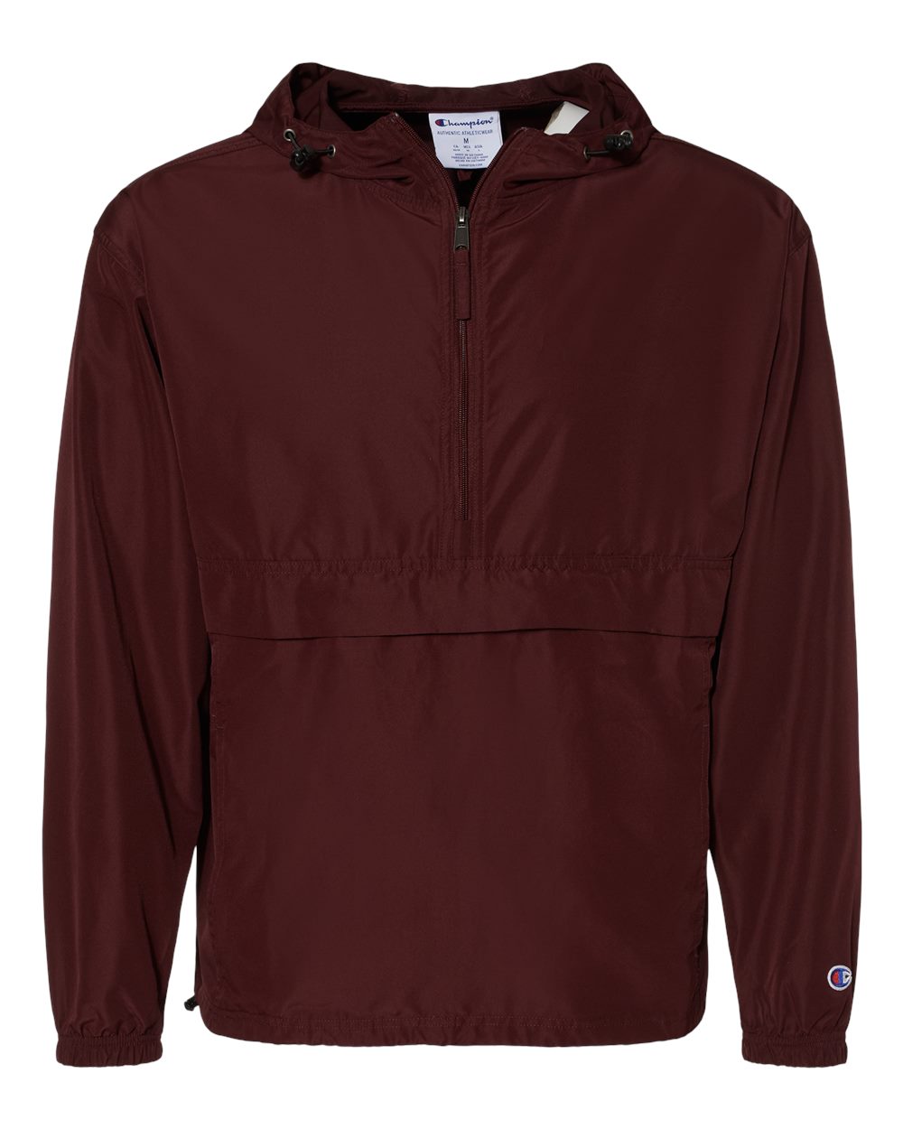 Men's Packable Anorak Jacket - Front - B63284533 - Maroon