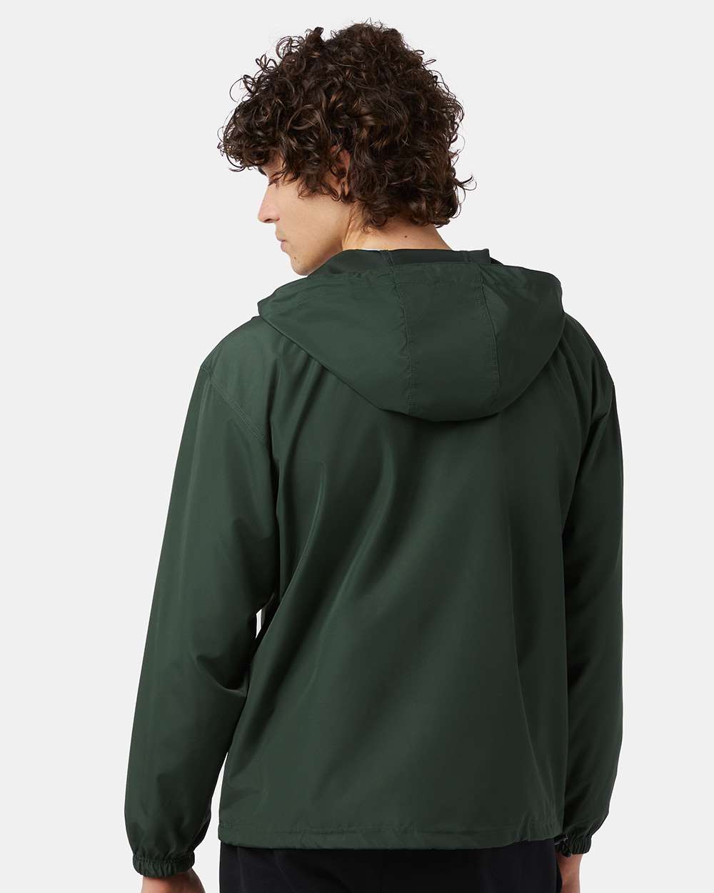 Men's Packable Anorak Jacket - OnModelBack - B63284193 - Dark Green