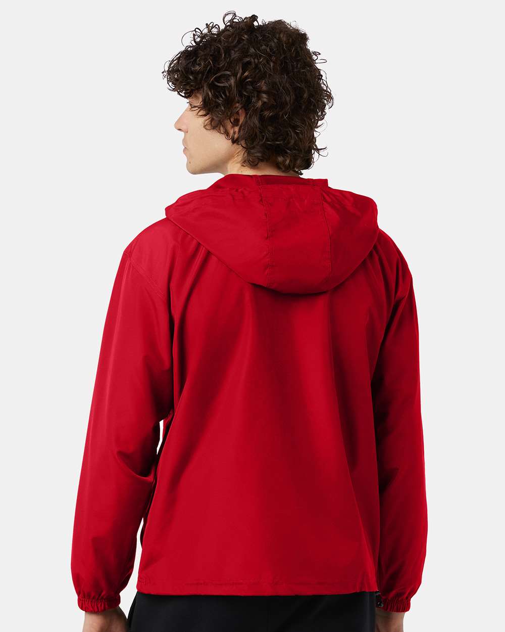 Men's Packable Anorak Jacket - OnModelBack - B63284703 - Scarlet