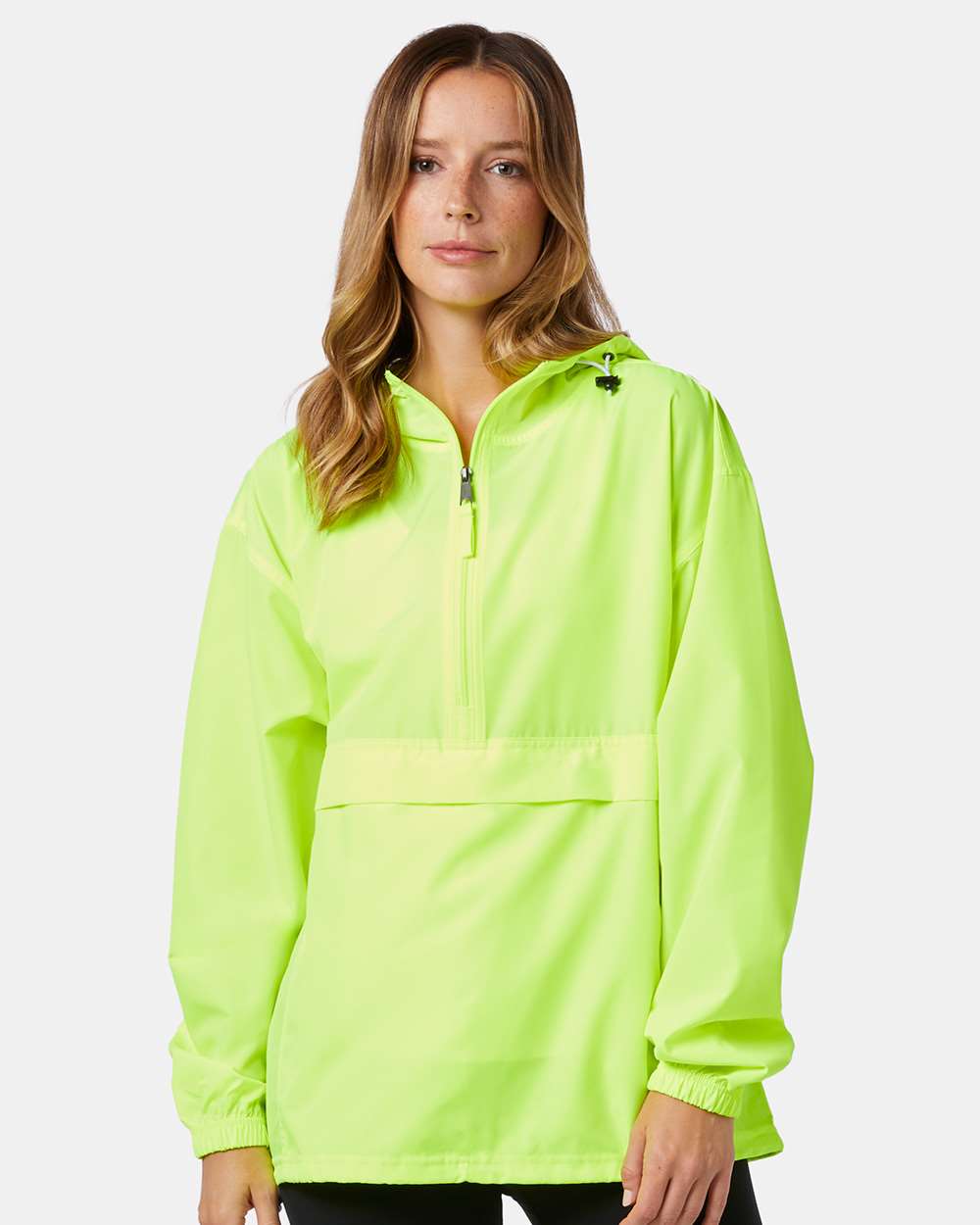 Men's Packable Anorak Jacket - OnModelFront - B63284163 - Safety Green