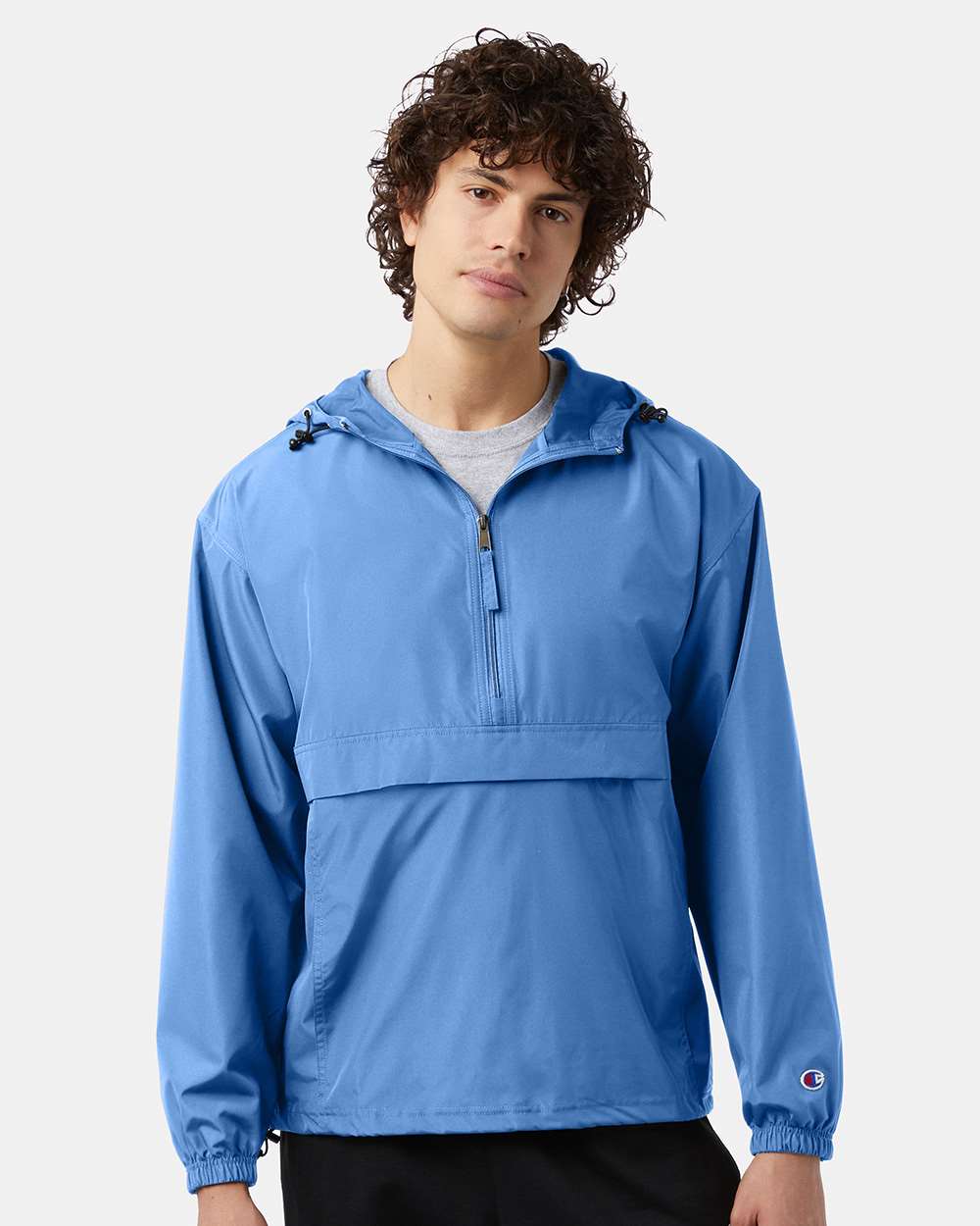 Men's Packable Anorak Jacket - OnModelFront - B63284253 - Light Blue