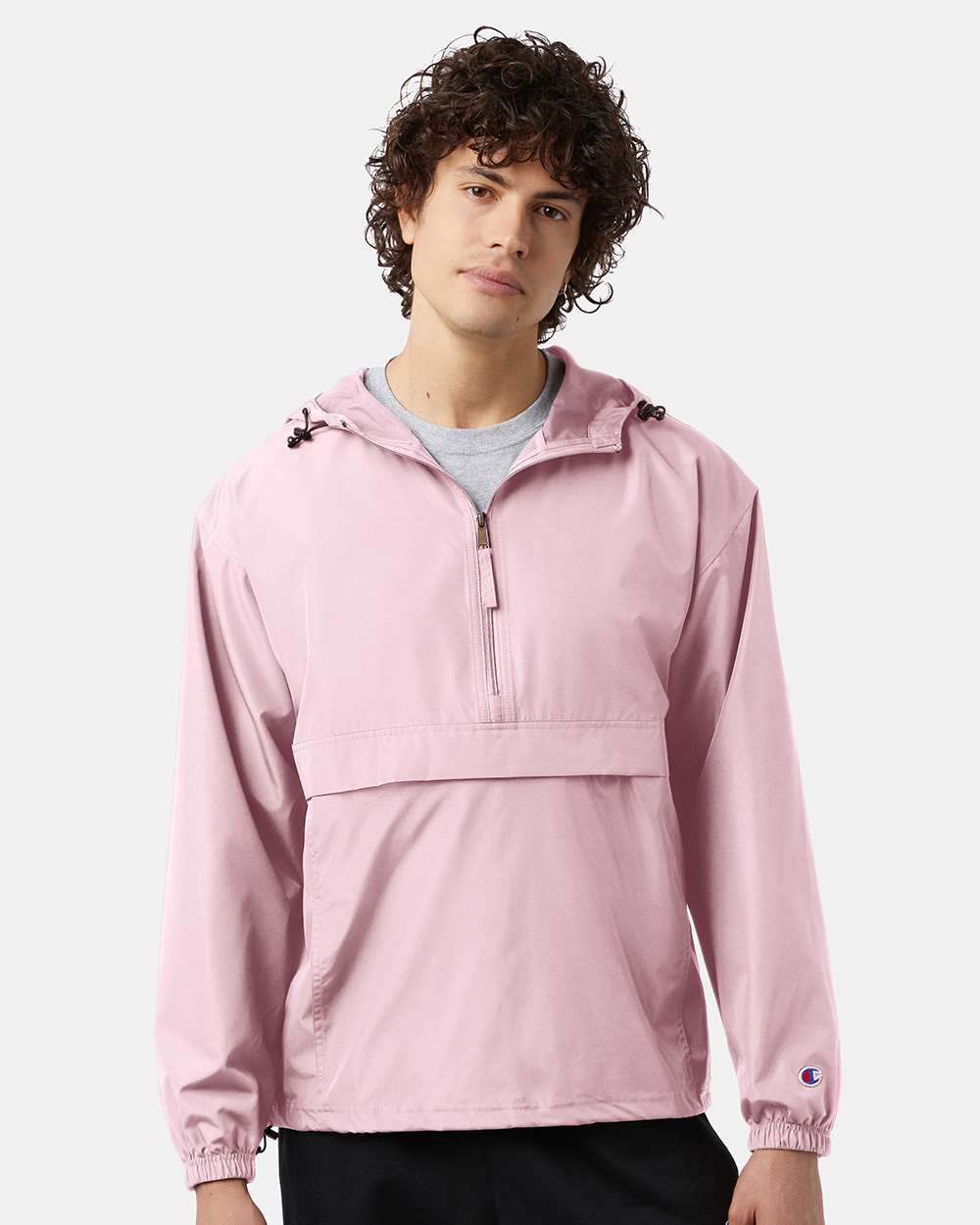 Men's Packable Anorak Jacket - OnModelFront - B63284303 - Pink Candy