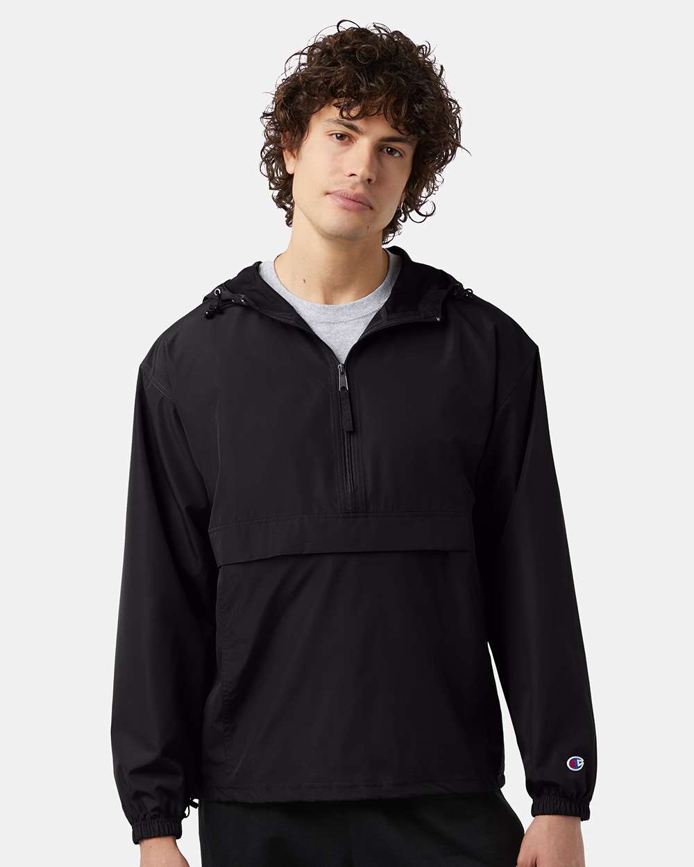 Men's Packable Anorak Jacket - OnModelFront - B63284503 - Black