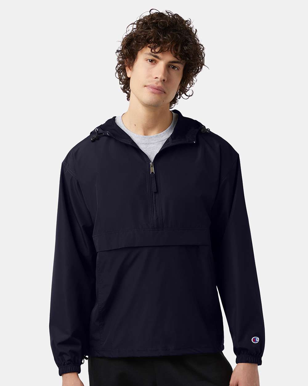 Men's Packable Anorak Jacket - OnModelFront - B63284653 - Navy