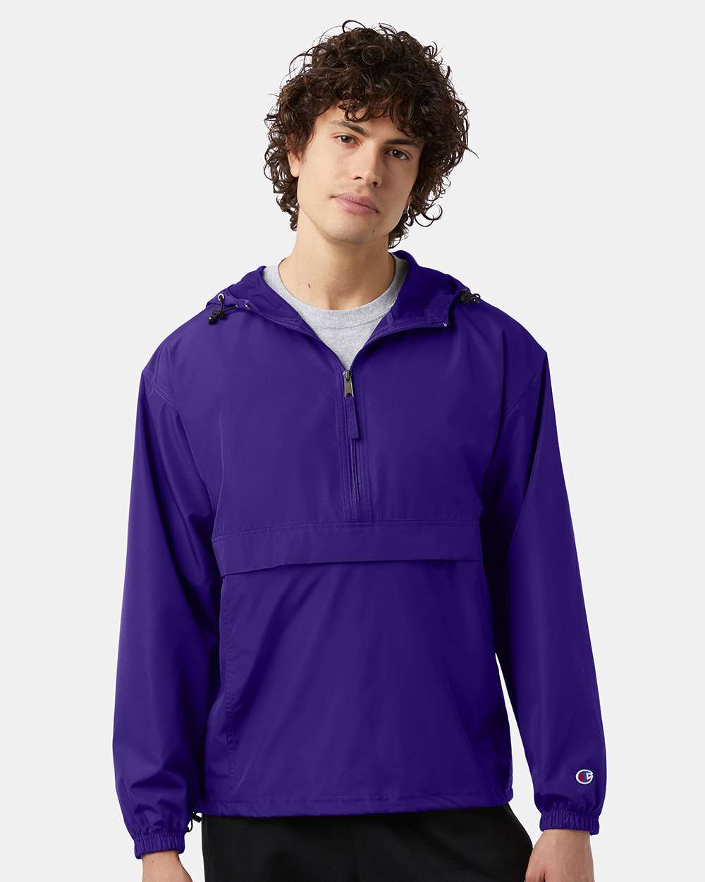 Men's Packable Anorak Jacket - OnModelFront - B63284673 - Purple